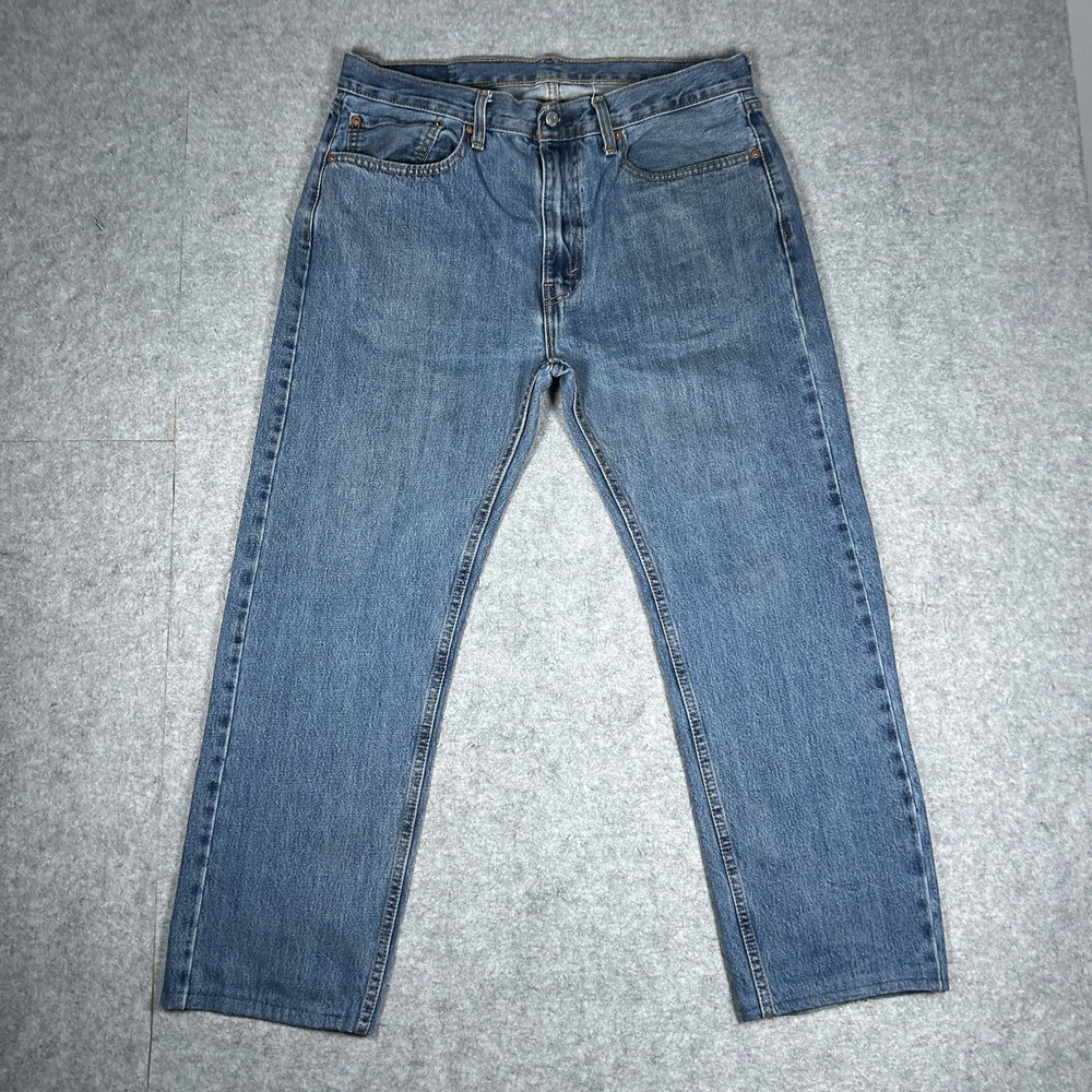 Levi's 501 Denim Jeans Mens 36x32 Medium Blue Wash Straight Leg Button Fly